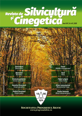 Revista De Şi Silvicultură Cinegetică Anul XXV | Nr