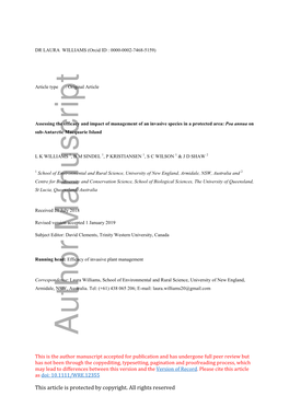 Poa Annua on Sub‐Antarctic Macquar