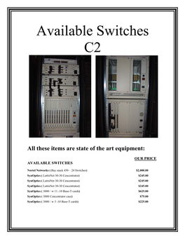 Available Switches C2