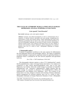 The Cycle of Anthropic Rural Landscape in Giurgeu Depression. Spatial-Temporal Evolutions