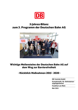 5-Jahres-Bilanz Zum 3. Programm Der Deutschen Bahn AG