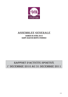 RAPPORT SPORTIF 2010-2011 AG AVRIL 2012M