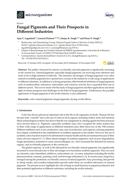 Fungal Pigments and Their Prospects in Different Industries