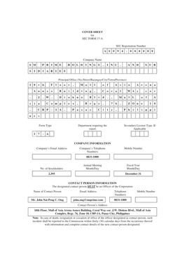 SM Prime Holdings, Inc. SEC Form 17-A-2020 15April2021 With