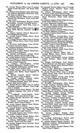 SUPPLEMENT to the LONDON GAZETTE, 13 JUNE, 1946 2805 No