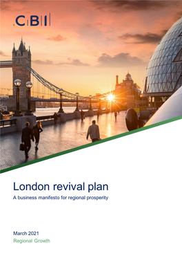 London Revival Plan a Business Manifesto for Regional Prosperity