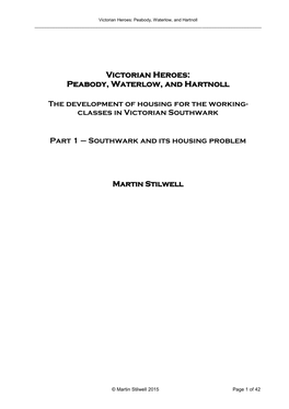 The Impact of Housing Developments on the Working Class of Southwark