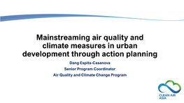 Mainstreaming Air Quality and Climate Measures in Urban Development Through Action Planning