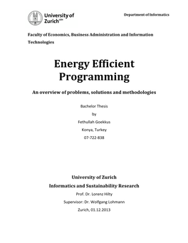 Energy Efficient Programming