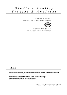 Moldova: Assessment of Civil Society and Democratic Institutions