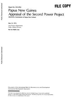 Papua New Guinea Appraisal of the Second Power Project