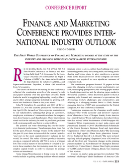 Finance and Marketing Conference Provides International Industry Outlook