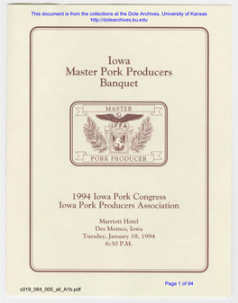 Iowa Master Pork Producers Banquet