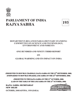 Global Warming and Its Impact on India