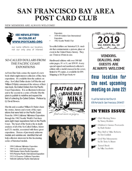 SFBAPCC June and July 2019 Postcard Newsletter