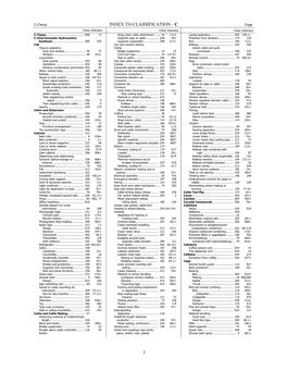 TO CLASSIFICATION - C Cage Class Subclass Class Subclass Class Subclass C-Clamp