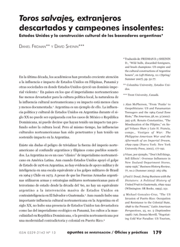 Toros Salvajes, Extranjeros Descartados Y Campeones Insolentes: Estados Unidos Y La Construcción Cultural De Los Boxeadores Argentinos*