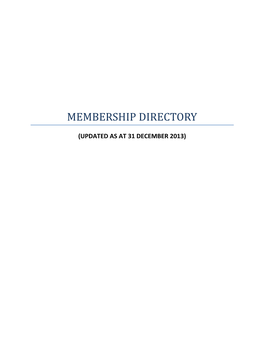 Membership Listing 2013