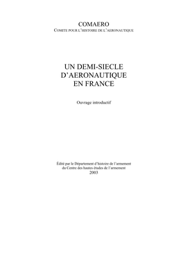 Un Demi-Siecle D'aeronautique En France