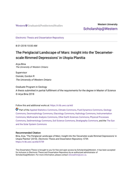 'Decameter-Scale Rimmed Depressions' in Utopia Planitia