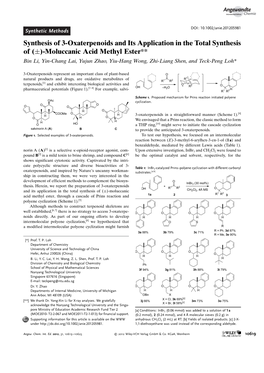 Moluccanic Acid Methyl Ester** Bin Li, Yin-Chang Lai, Yujun Zhao, Yiu-Hang Wong, Zhi-Liang Shen, and Teck-Peng Loh*