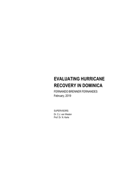 Evaluating Hurricane Recovery in Dominica ______