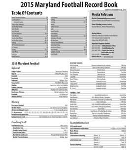 2015 Maryland Football Record Book