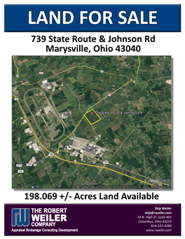 LAND for SALE 739 State Route & Johnson Rd Marysville, Ohio 43040