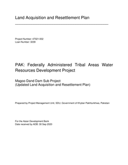 47021-002: Federally Administered Tribal Areas Water Resources