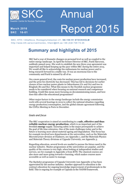 SKC Annual Report 2015