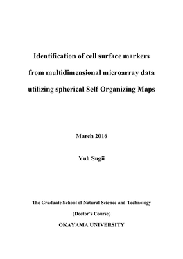 Identification of Cell Surface Markers from Multidimensional