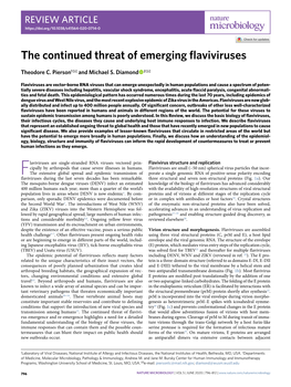 The Continued Threat of Emerging Flaviviruses
