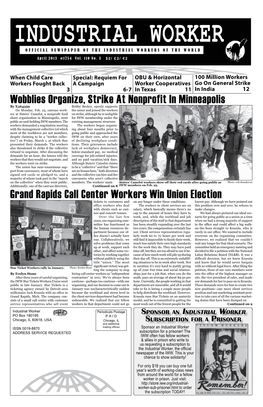 Wobblies Organize, Strike at Nonprofit in Minneapolis Grand Rapids Call