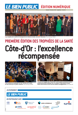 PREMIÈRE ÉDITION DES TROPHÉES DE LA SANTÉ Côte-D’Or : L’Excellence Récompensée