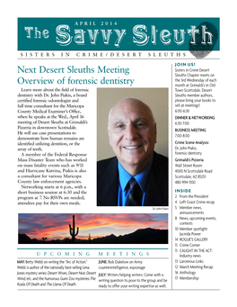 Next Desert Sleuths Meeting Overview of Forensic Dentistry