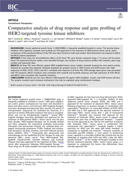 Comparative Analysis of Drug Response and Gene Profiling Of