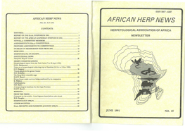 African Herp News African Herp News No