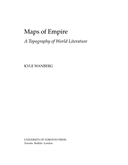 Maps of Empire a Topography of World Literature