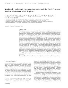 Yarkovsky Origin of the Unstable Asteroids in the 2/1 Mean Motion Resonance with Jupiter