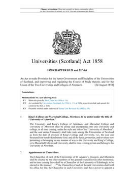 Universities (Scotland) Act 1858