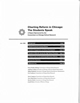 Charting Reform in Chicago: the Students Speak a Report Sponsored by the Consortium on Chicago School Research