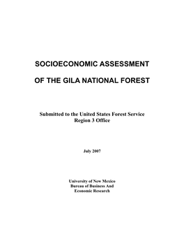 Socioeconomic Assessement for the Gila National Forest