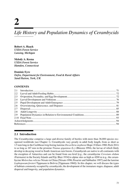 Life History and Population Dynamics of Cerambycidae. Chapter 2