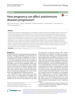 How Pregnancy Can Affect Autoimmune Diseases Progression?