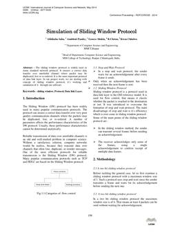 Simulation of Sliding Window Protocol for 2- Bit Or 3- Bit Frames