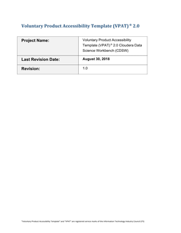 Cloudera CDSW VPAT