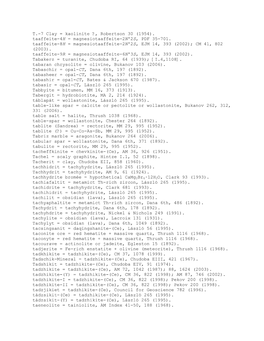 Glossary of Obsolete Mineral Names