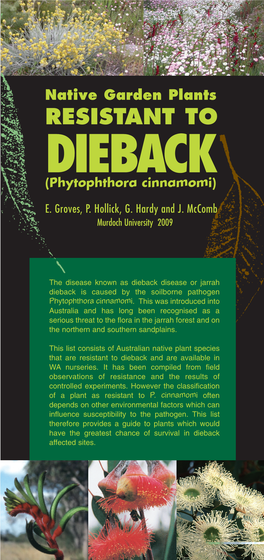 Brochure of Native Garden Species Resistant to Dieback