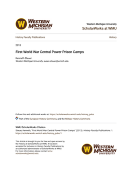 First World War Central Power Prison Camps