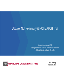 NCI Formulary & NCI-MATCH Trial